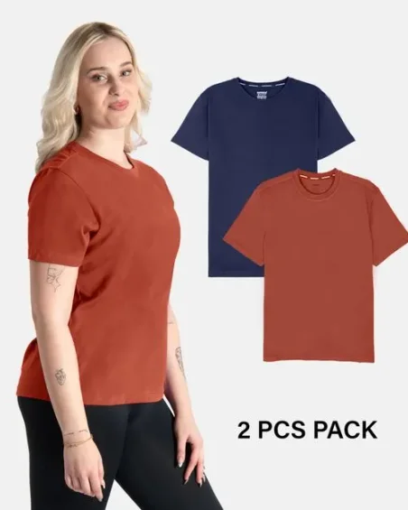 Majica s okruglim izrezom od mekane pamuka – Paket 2 kom.