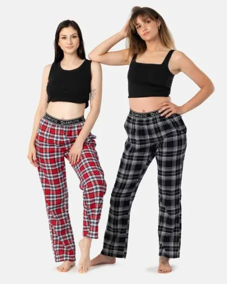 Leafletic Ladies 2 Pcs Pack Flannel Soft Lounge Pajama