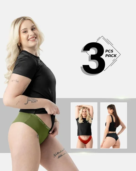 Ženske hipster gaćice od pamuka i elastana – Pakiranje od 3
