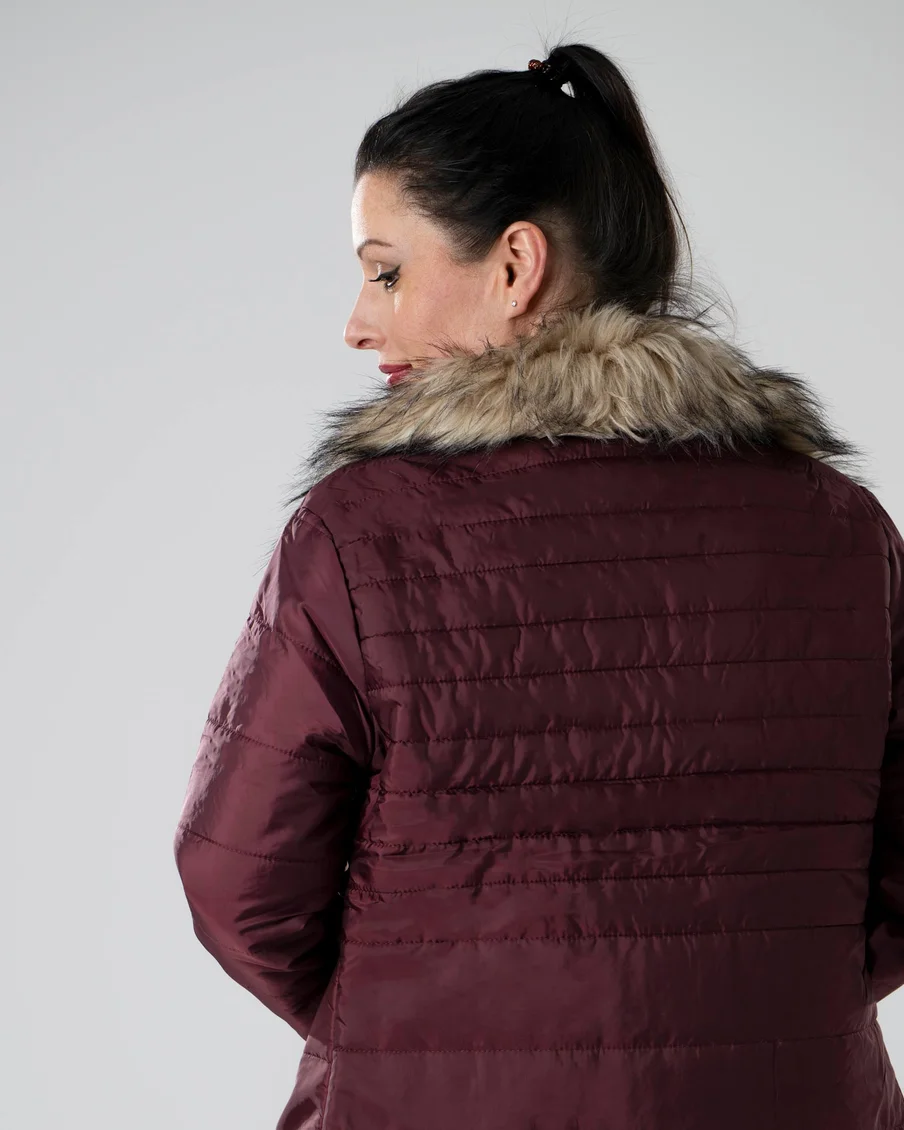 Image 4 of - ladiiespaddedjacketburgundy3jpg