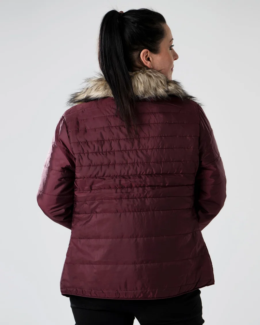Image 6 of - ladiiespaddedjacketburgundy6jpg