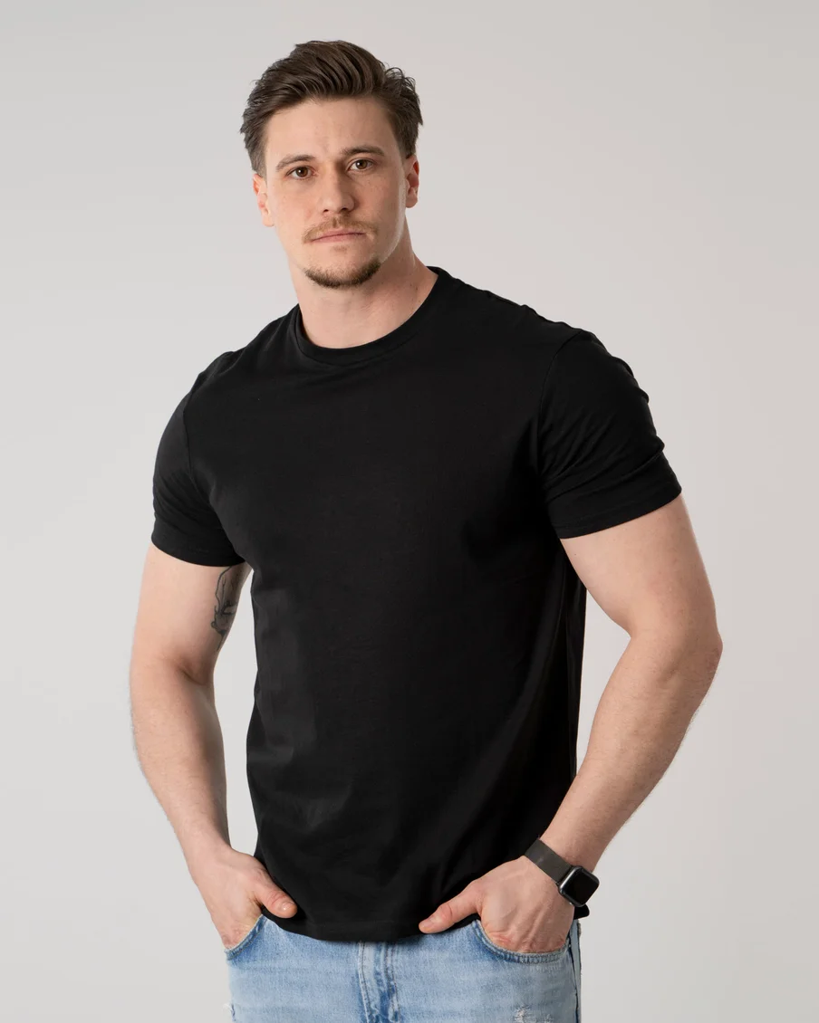 Image 5 of - mens3piecepackshortsleevetshirtsblack1jpg