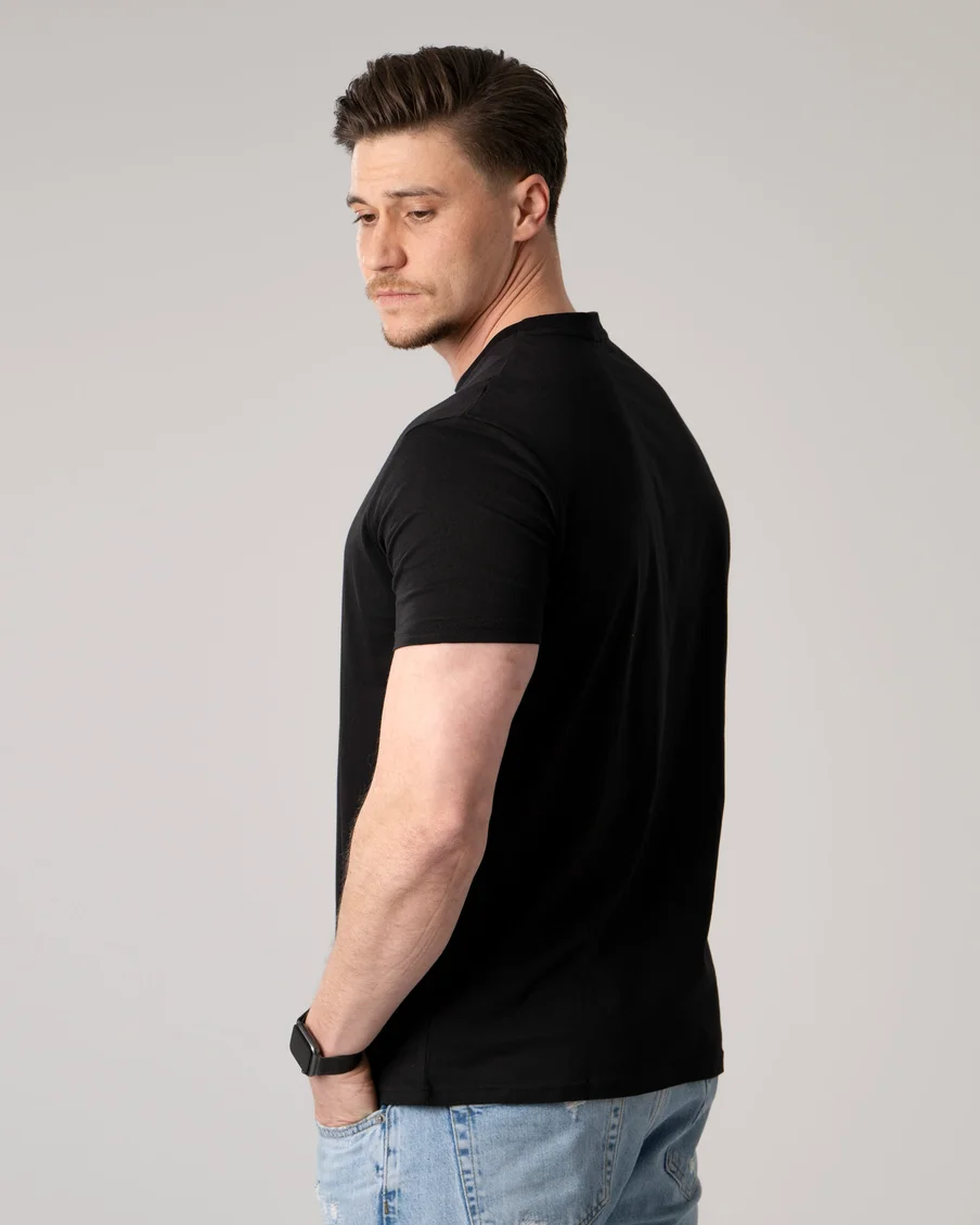 Image 6 of - mens3piecepackshortsleevetshirtsblack3jpg