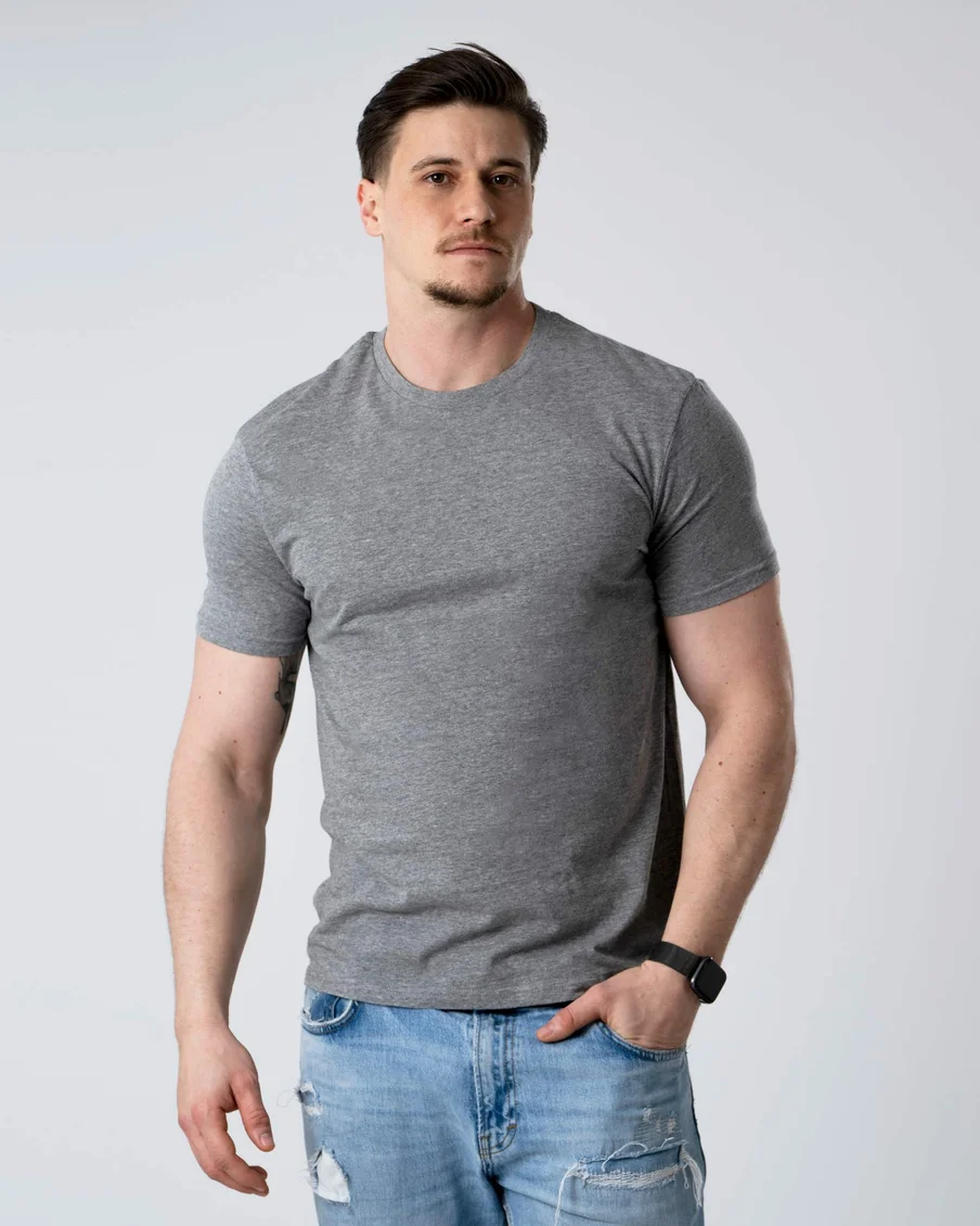 Image 3 of - mens3piecepackshortsleevetshirtsgrey1jpg