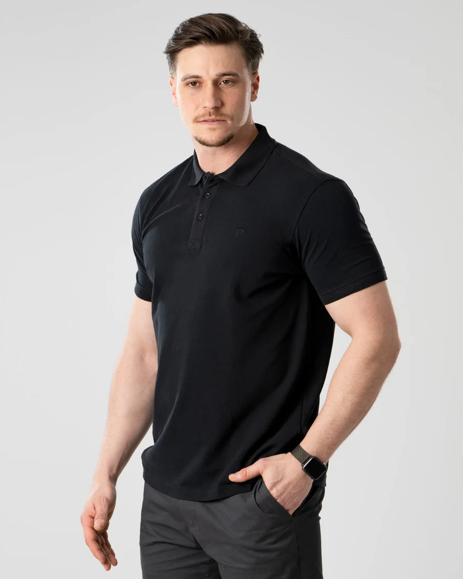 Image 4 of - menspoloshirtblack4jpg