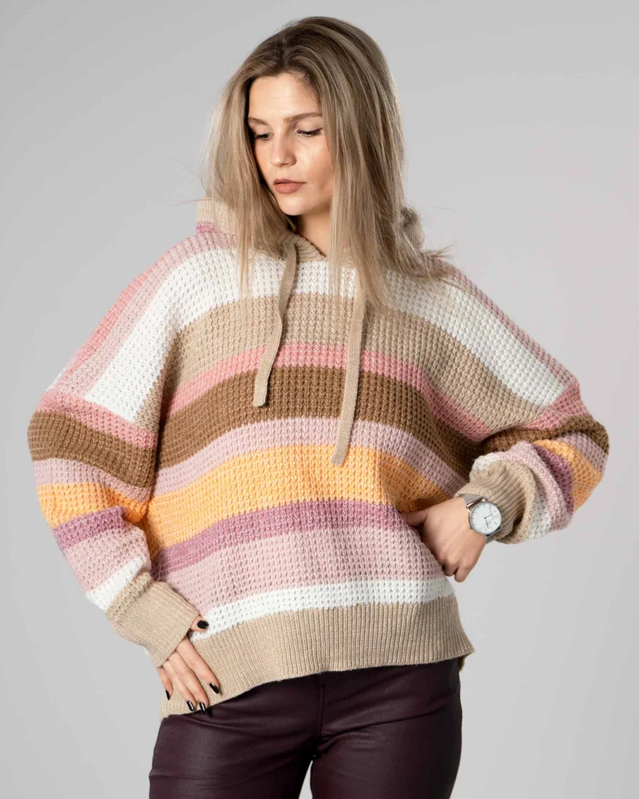 Image 4 of - womenhoodieknittedsweaterbeige4jpg