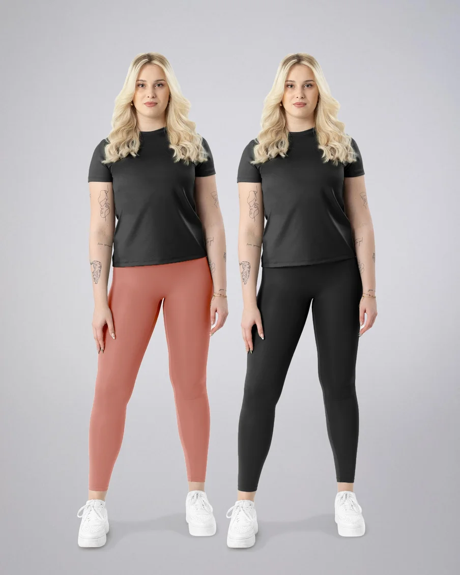 Image 3 of - ladiesleggingash-roseblacksolid1jpg