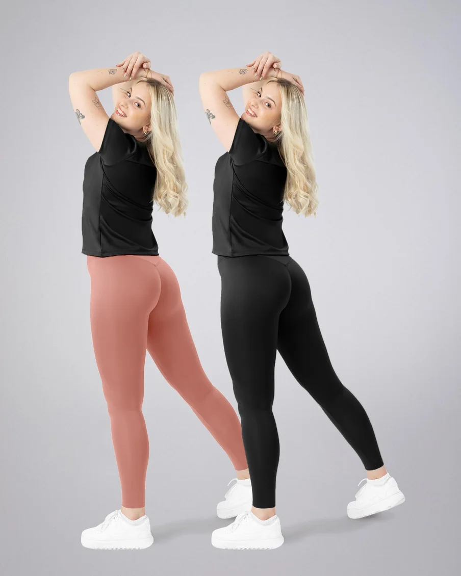 Image 2 of - ladiesleggingash-roseblacksolid2jpg