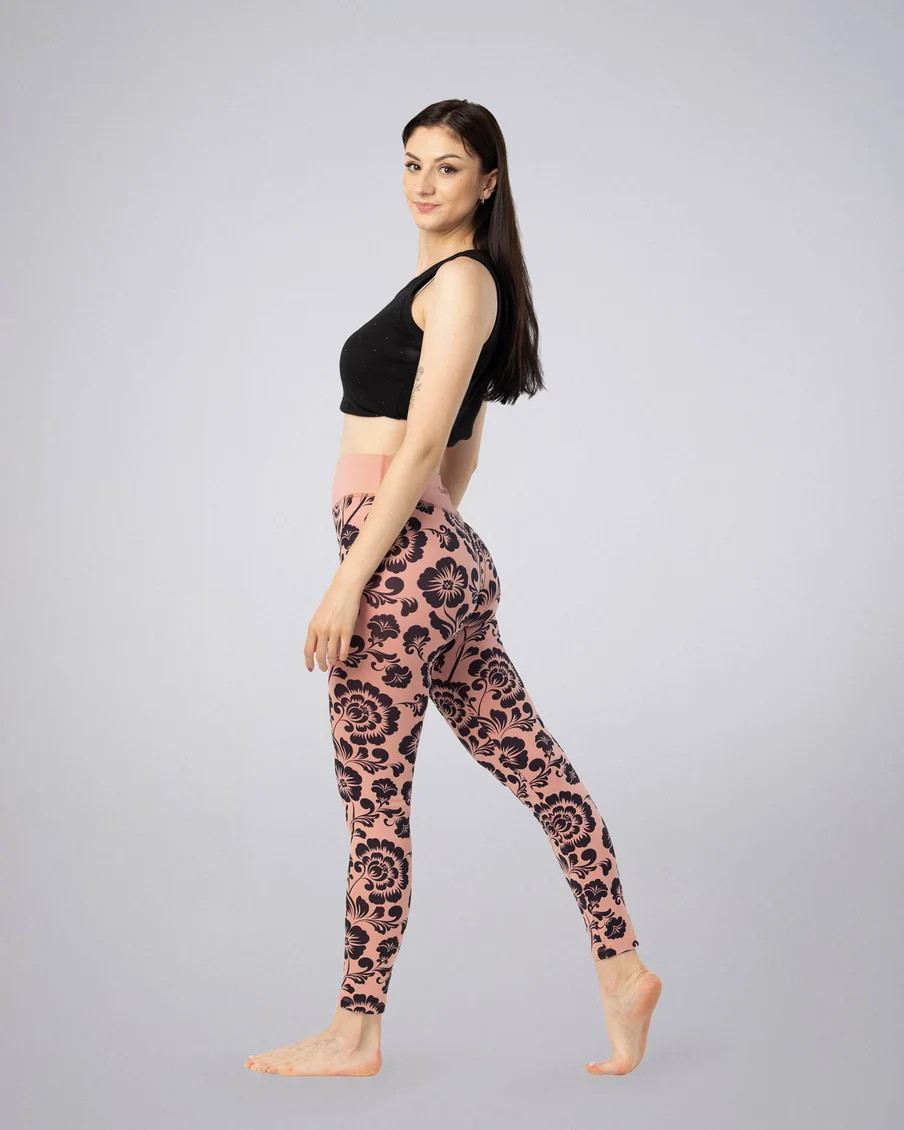 Image 3 of - ladiesleggingash-roseprinteddesign5jpg
