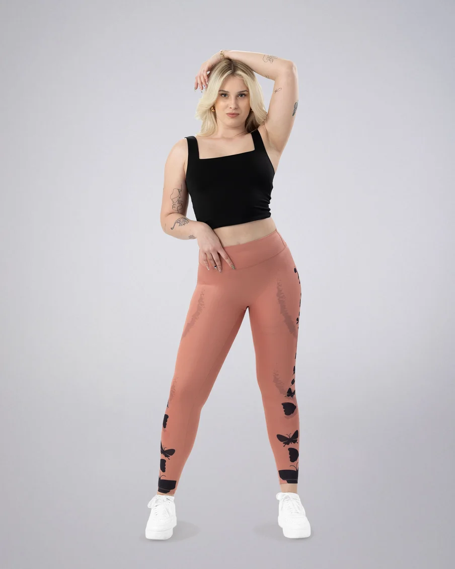 Image 1 of - ladiesleggingashrosebutterfly1jpg