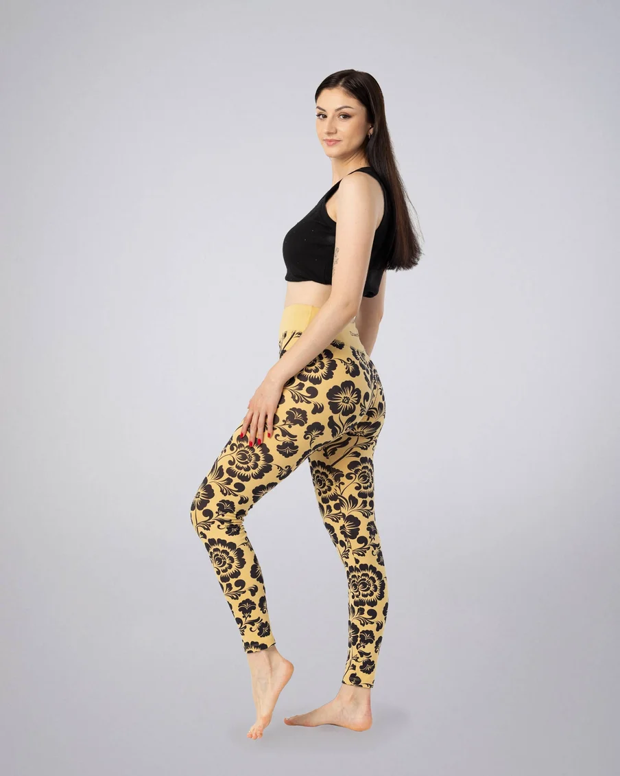 Image 2 of - ladiesleggingcurryprinteddesign2jpg