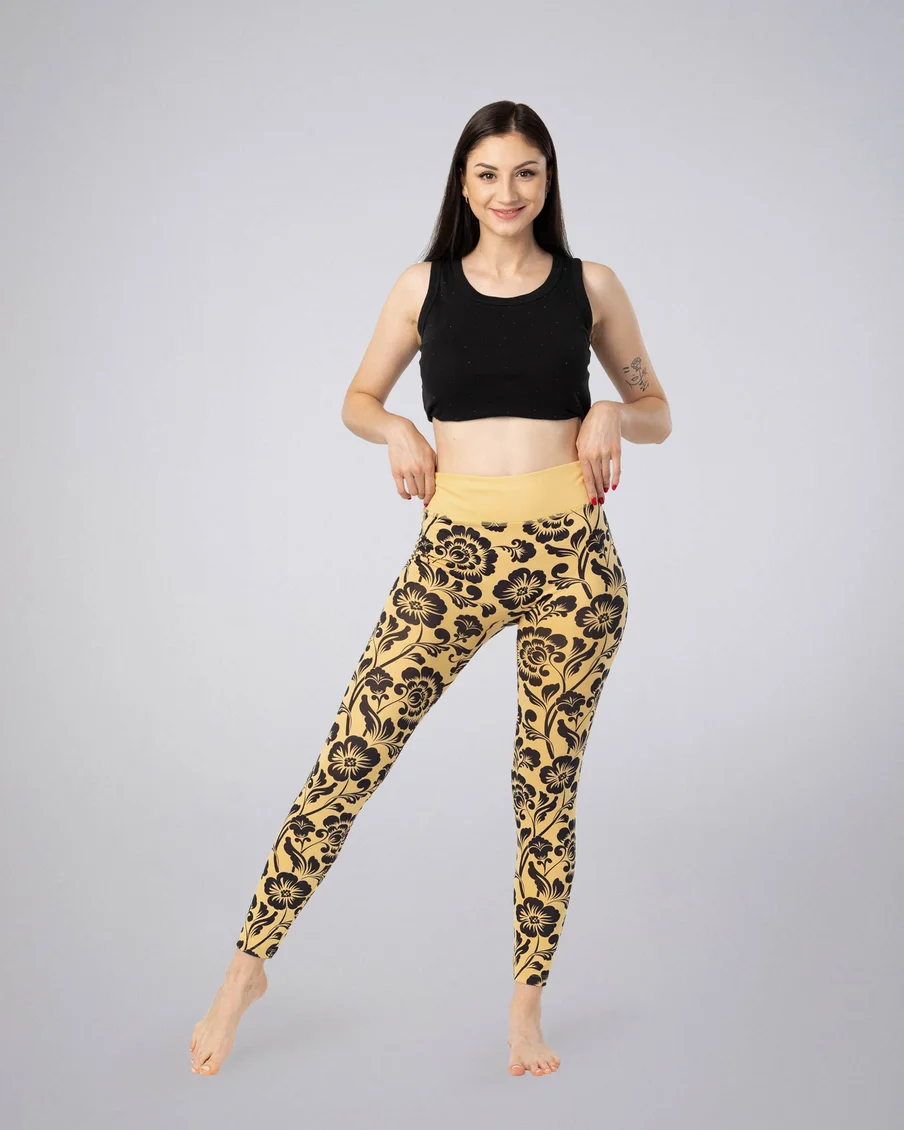 Image 3 of - ladiesleggingcurryprinteddesign3jpg