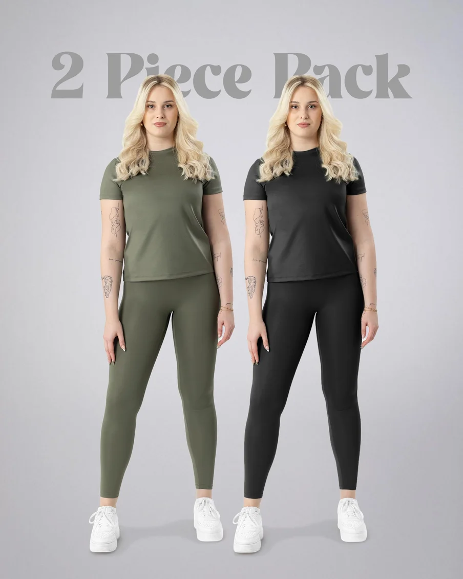 Image 1 of - ladiesleggingmulledbasilblacksolid1jpg