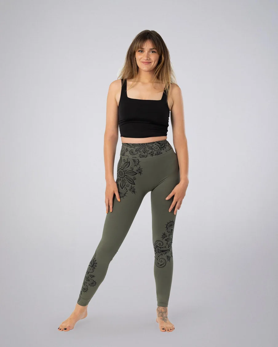 Image 1 of - ladiesleggingmulledbasilprinteddesign1jpg