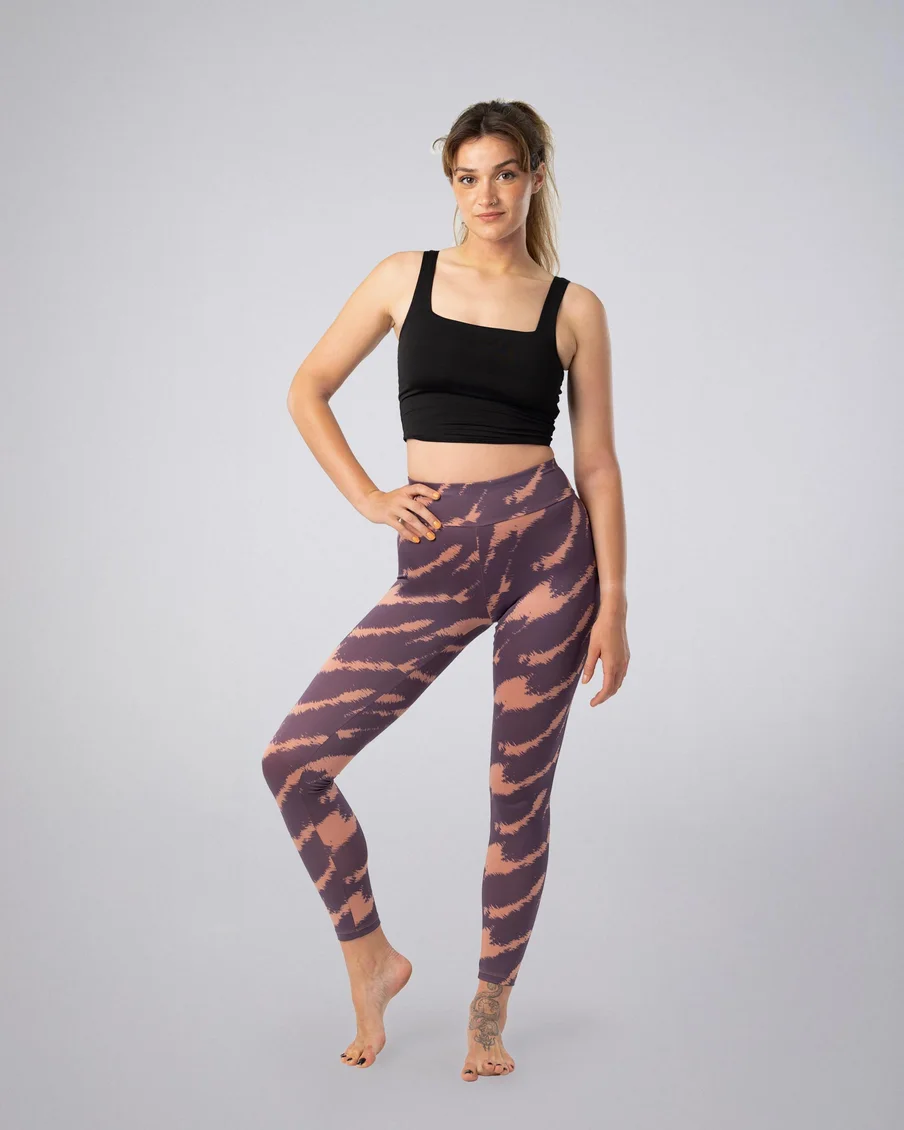 Image 1 of - ladiesleggingpinklilacaopprinteddesign1jpg