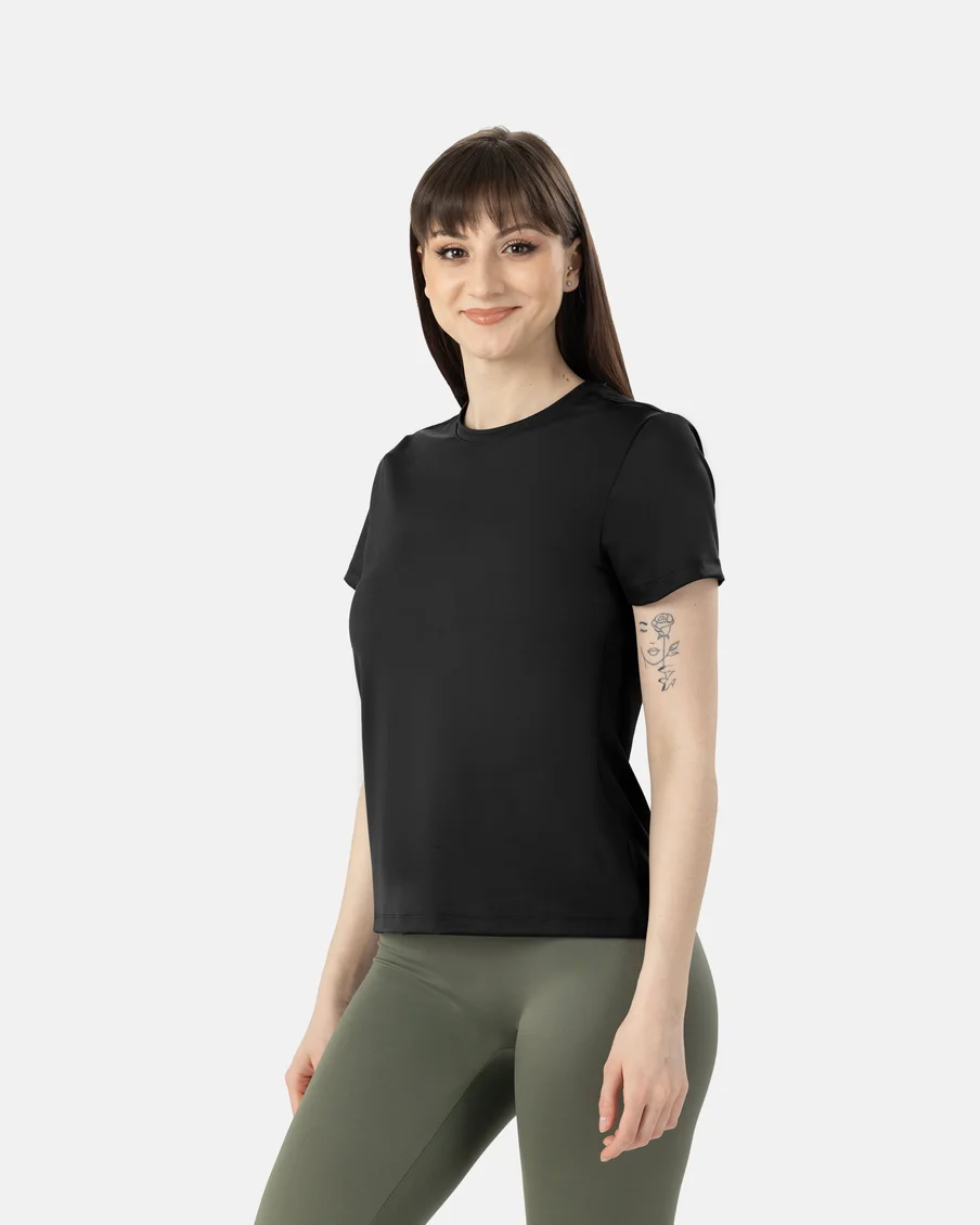 Image 6 of - ladiesregularlengthteemodalspandexashroseblack6jpg