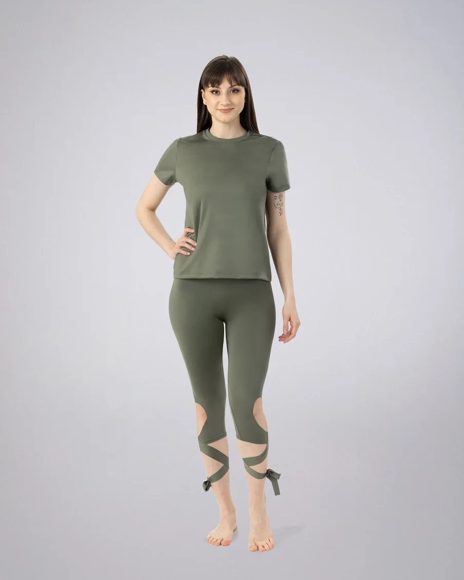 Image 2 of - ladiesstretchleggingmulledbasil1jpg