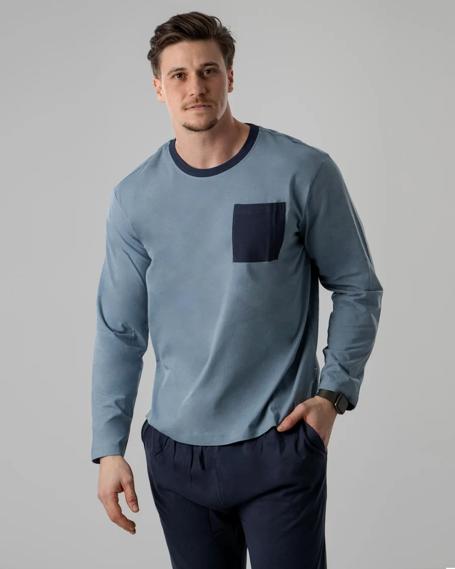 Image 4 of - menslongpjsetpeacoatnavy2jpg