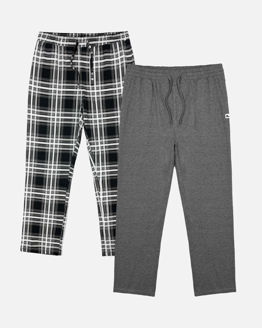 Image 2 of - mensnightwearpantblackgrey2jpg