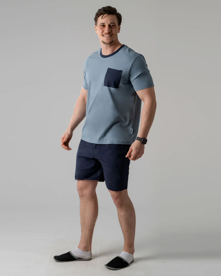 Image 5 of - mensshortpjsetpecoatnavy4jpg