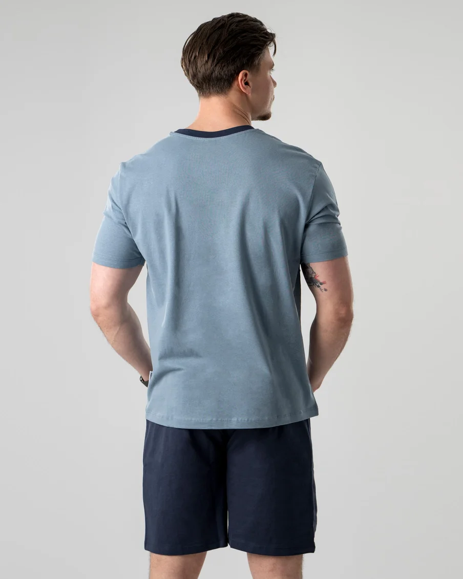 Image 4 of - mensshortpjsetpecoatnavy5jpg