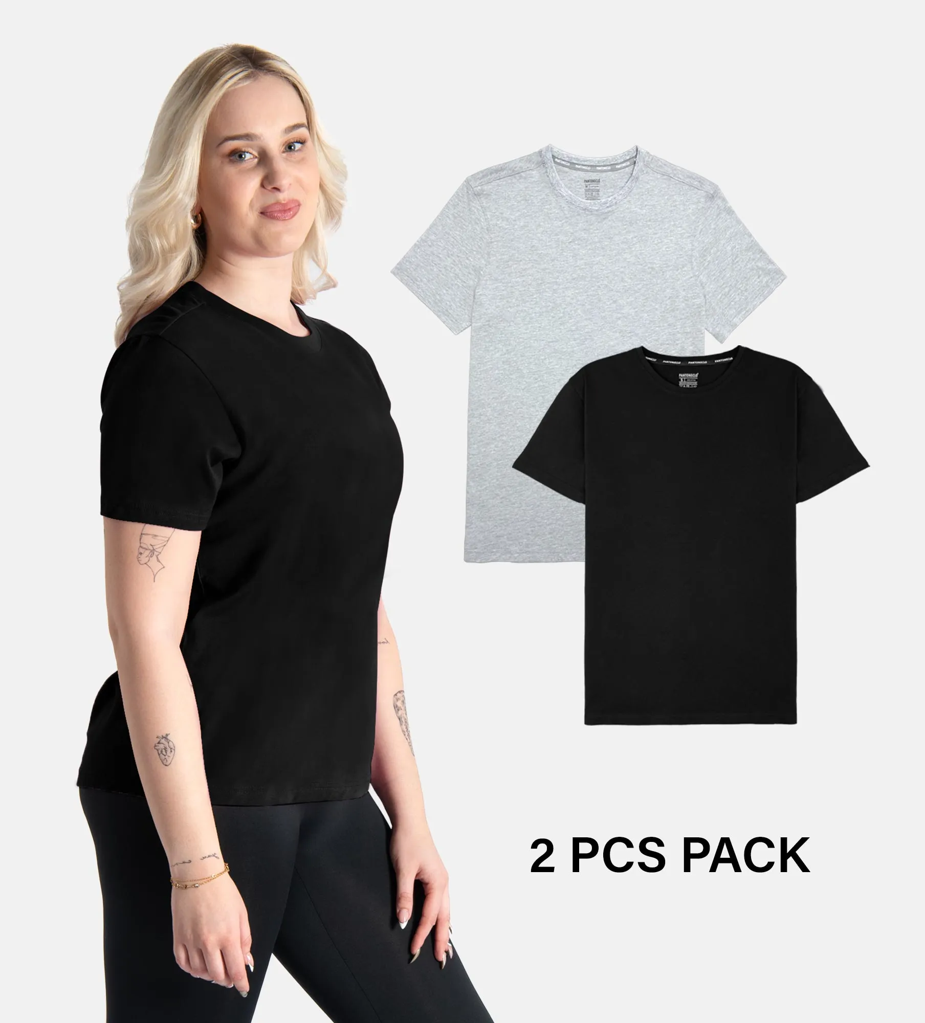 Majica s okruglim izrezom od mekane pamuka – Paket 2 kom.