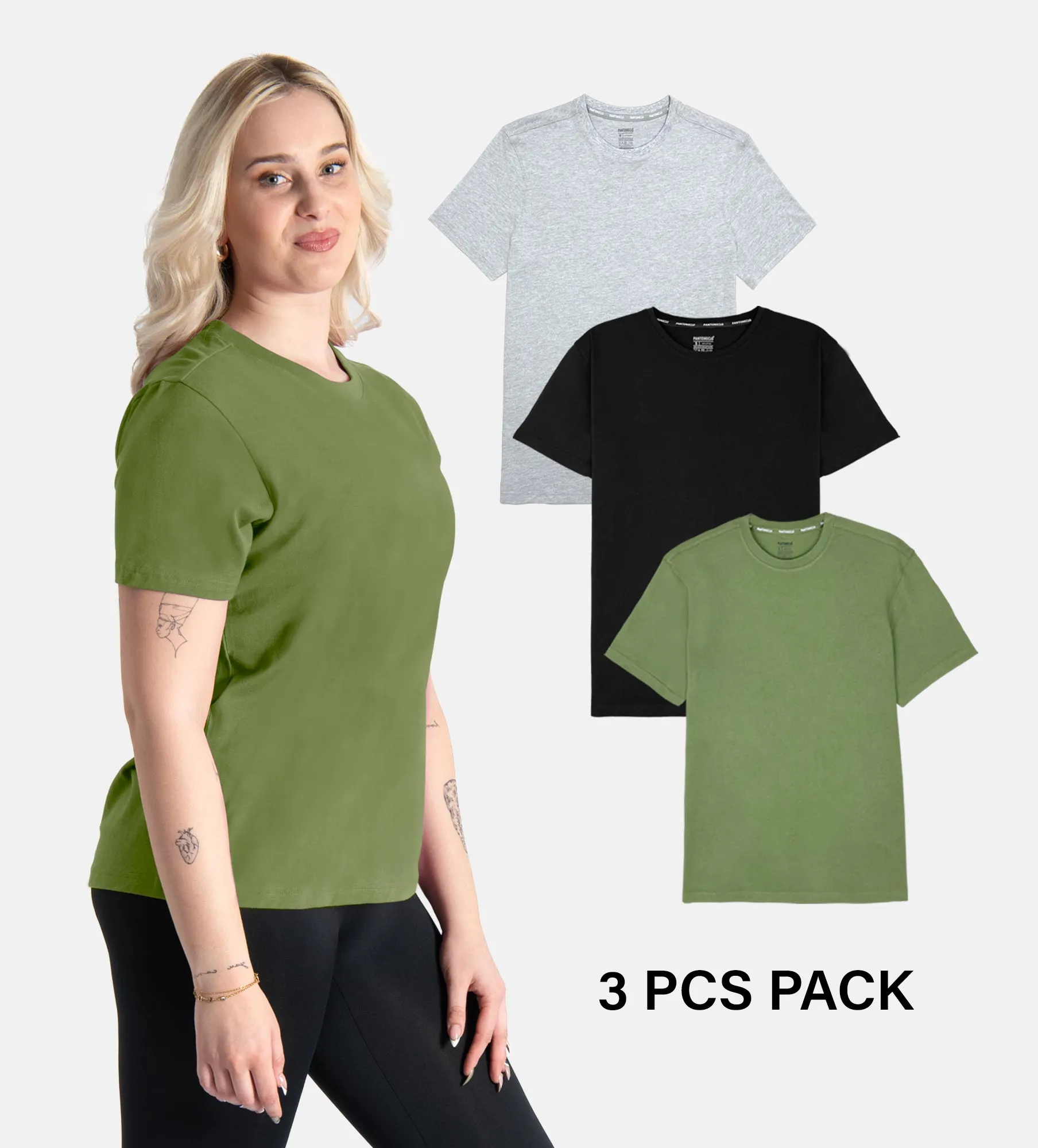 Majica s okruglim izrezom od mekane pamuka – Paket 3 kom.