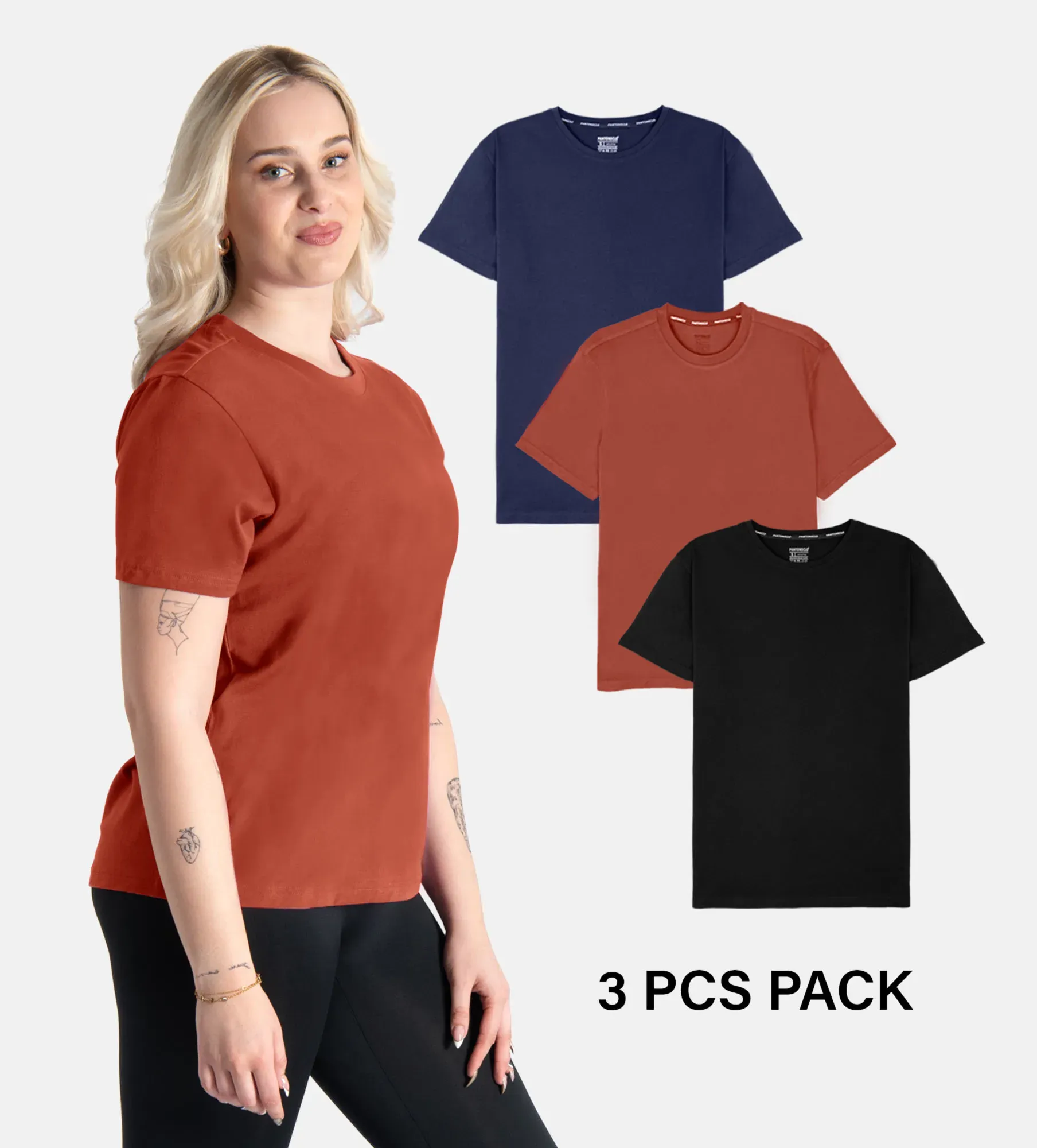 Majica s okruglim izrezom od mekane pamuka – Paket 3 kom.