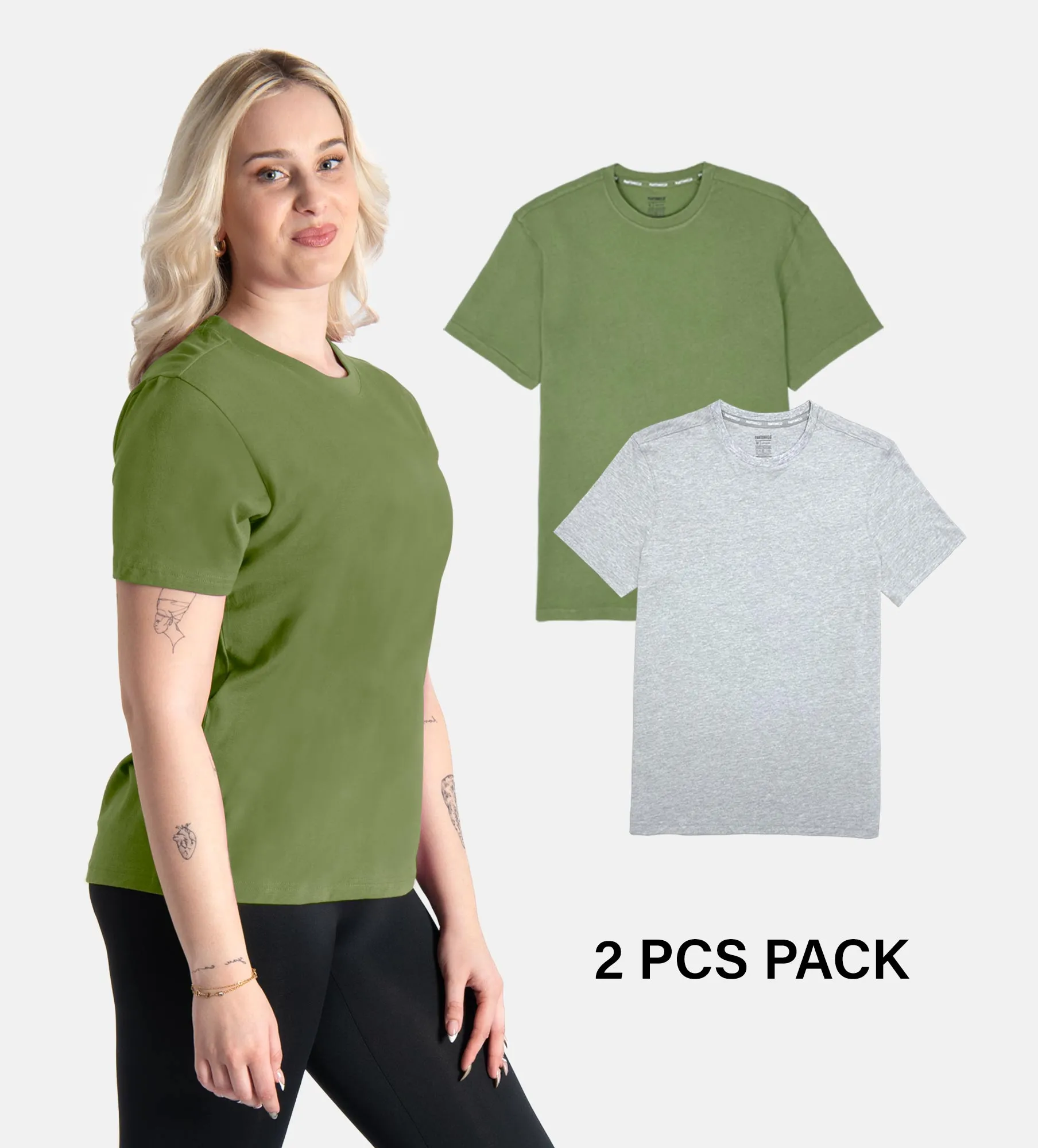 Majica s okruglim izrezom od mekane pamuka – Paket 2 kom.