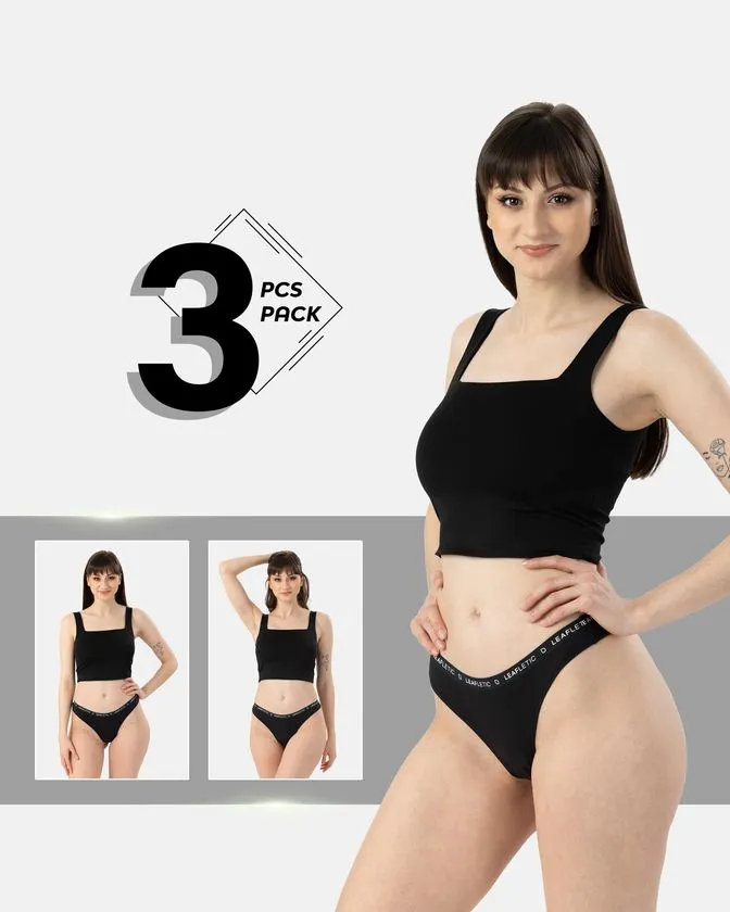 Brazilke od pamuka i elastana – Pakiranje od 3