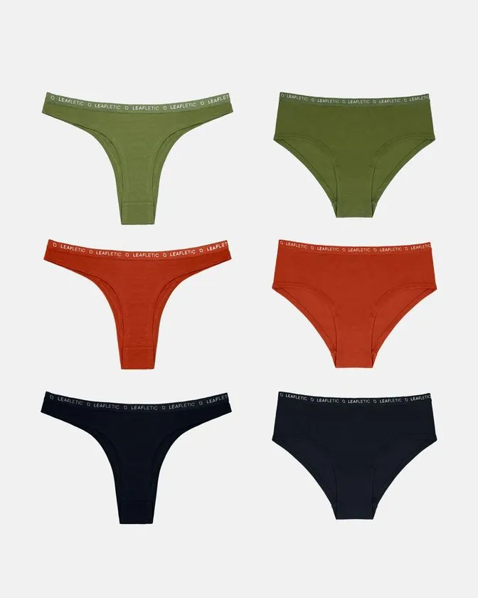 Hipster i brazilski gaćice od pamuka i elastana – Pakiranje od 6