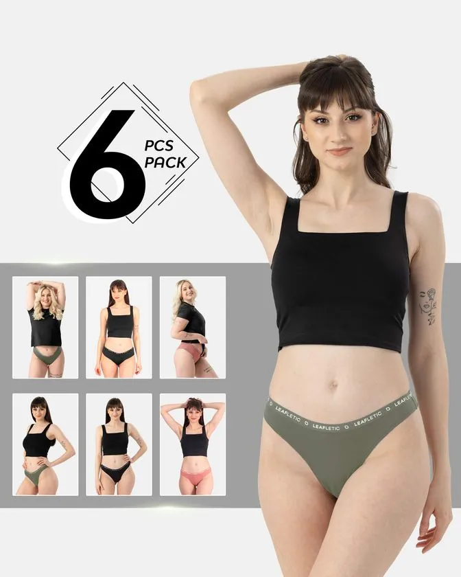 Hipster i brazilske gaćice od najlona i elastana – Pakiranje od 6