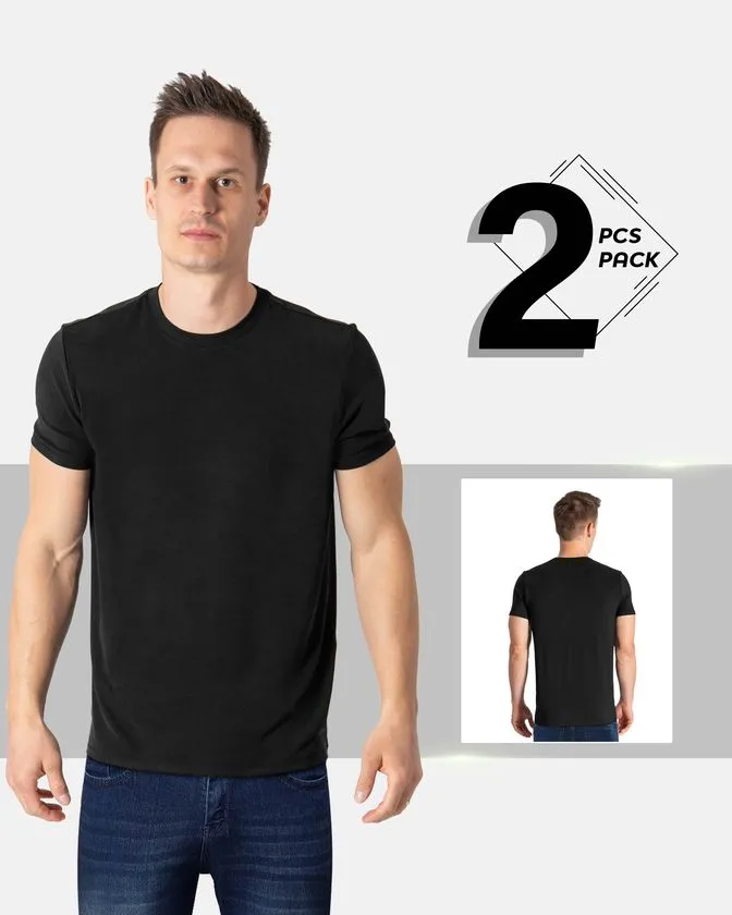 Majica s okruglim izrezom od bambusove viskoze – Paket 2 kom.