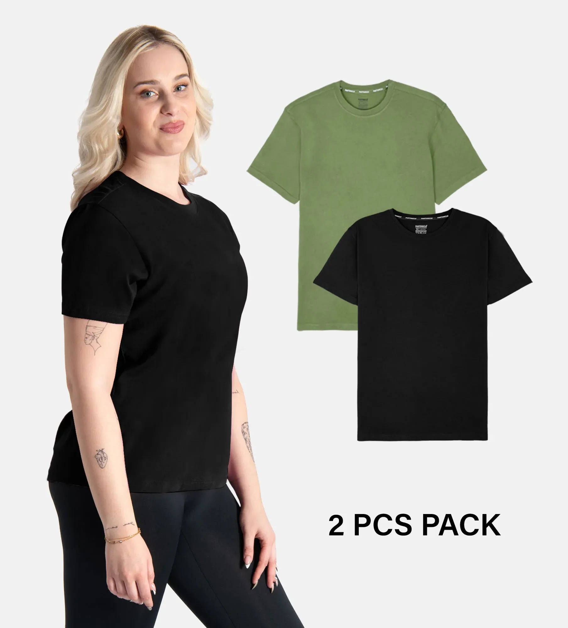 Majica s okruglim izrezom od mekane pamuka – Paket 2 kom.