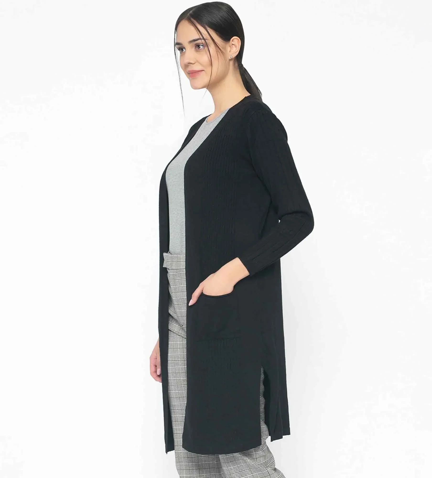 Women Long Line Cardigan