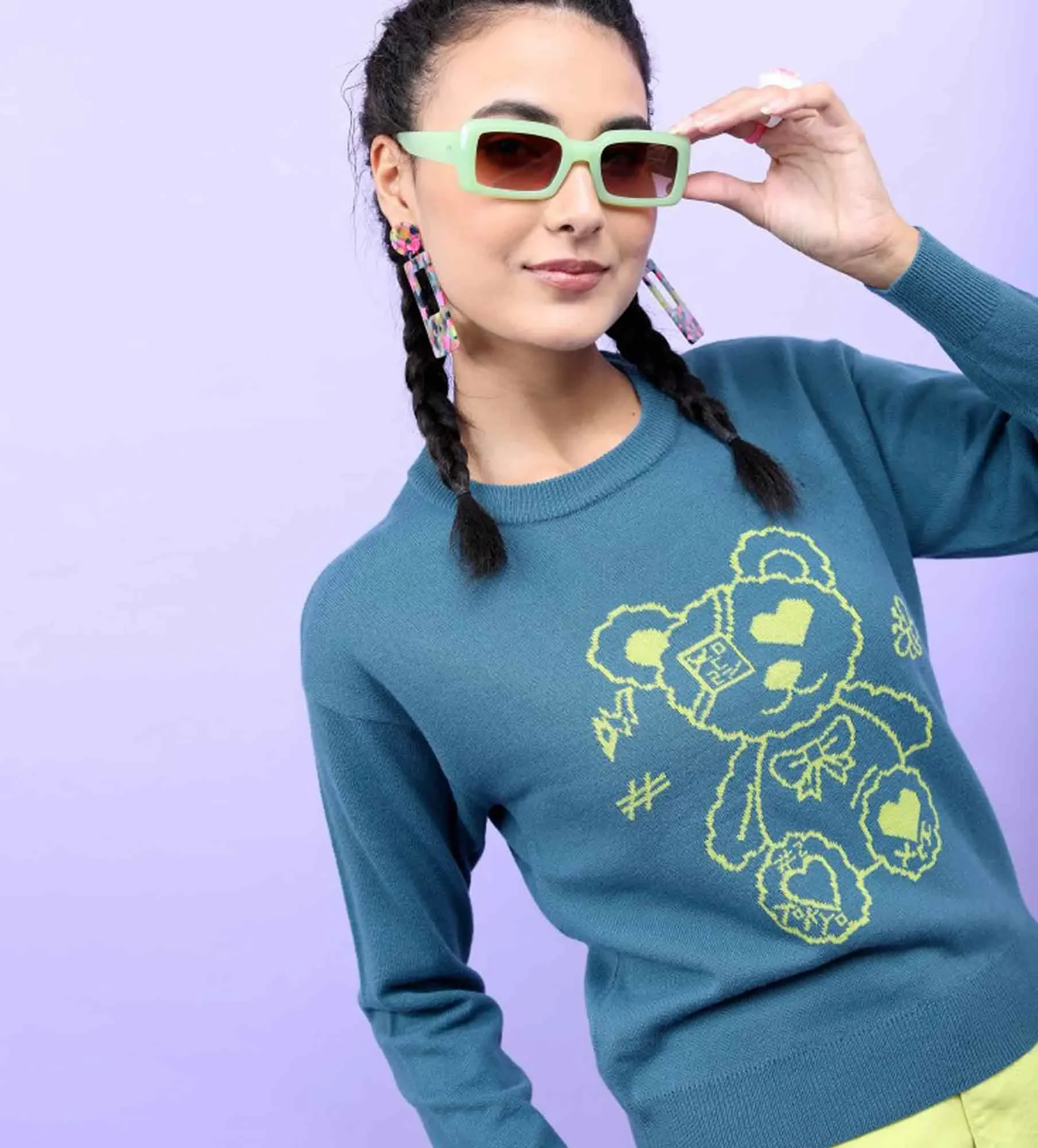 Women Round Neck Long Sleeve Sweater