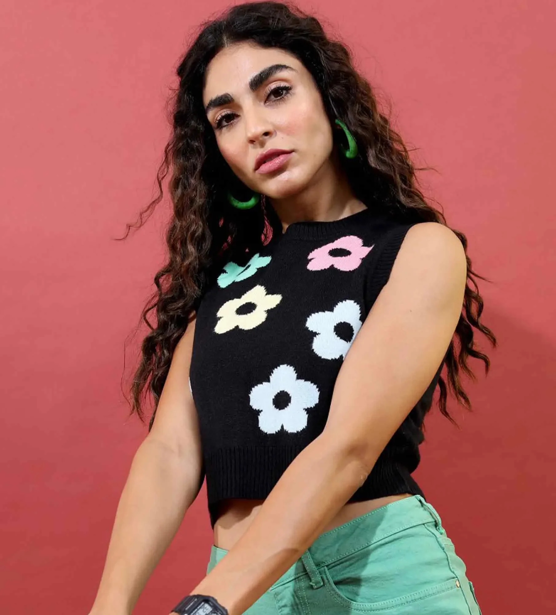 Women Crop Vest Sweater