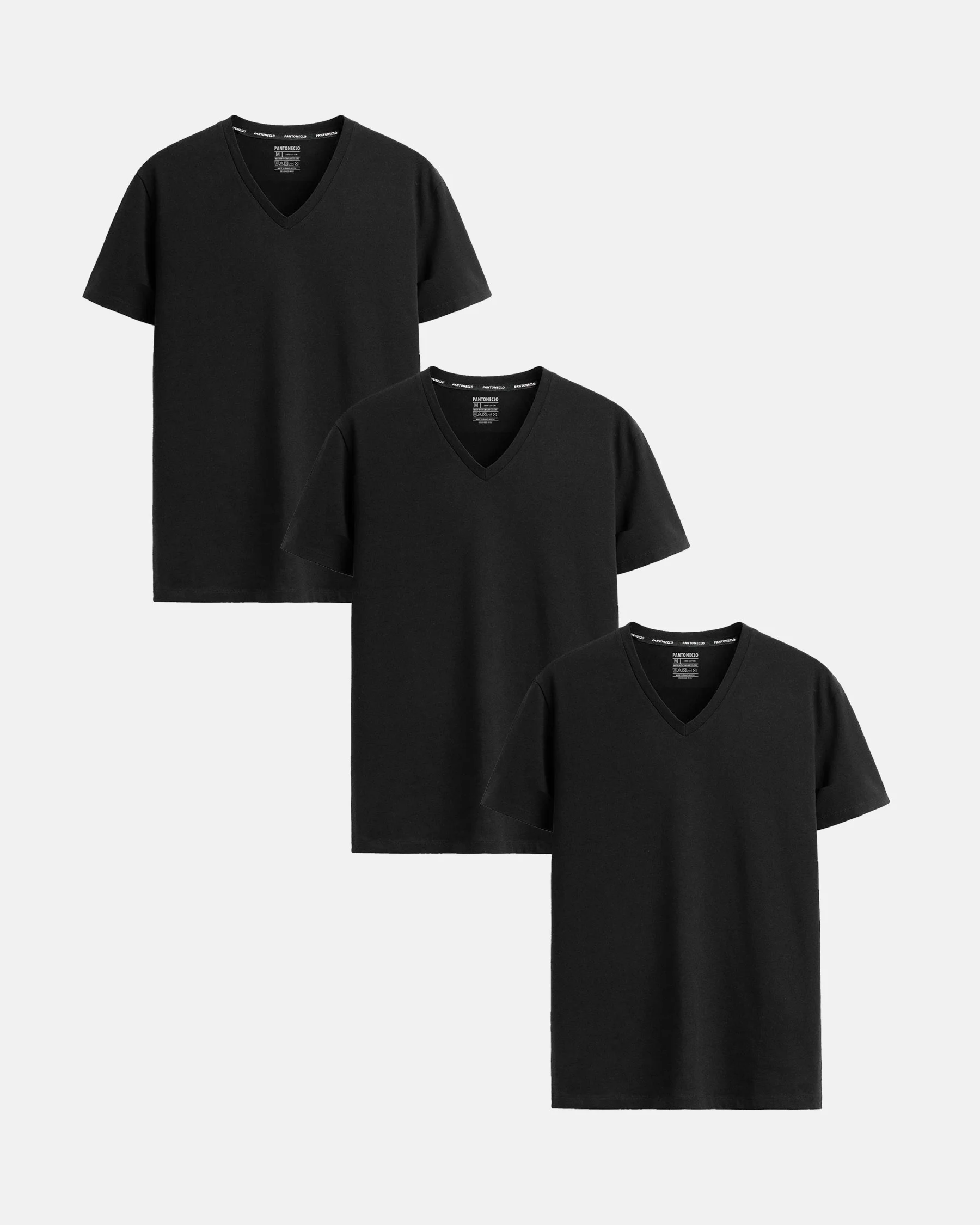 T-shirt s V-izrezom od bambusove viskoze – Paket 3 kom.